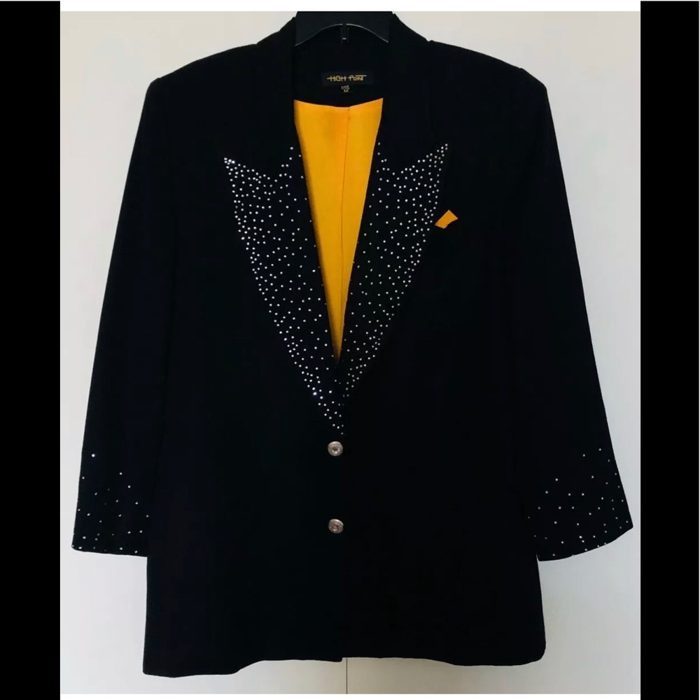 High Point Party Jacket Sz M Gorgeous Embellished Collar & Sleeves Vintage